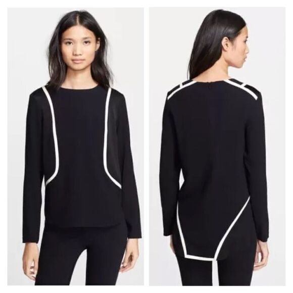 Rag & Bone Andrea Long Back Sleeve Blouse Modern Top Size Medium - Picture 1 of 8